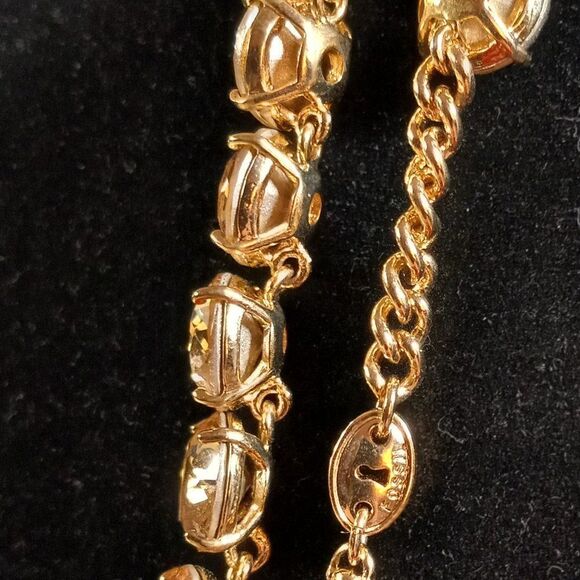 Fossil Gold tone metal/largeGold tone Rhinestone Bracelet - Picture 3 of 8